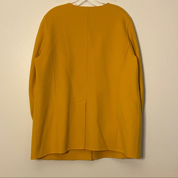Talbots Mustard Yellow Button Up Long Wool Jacket - Picture 9 of 13